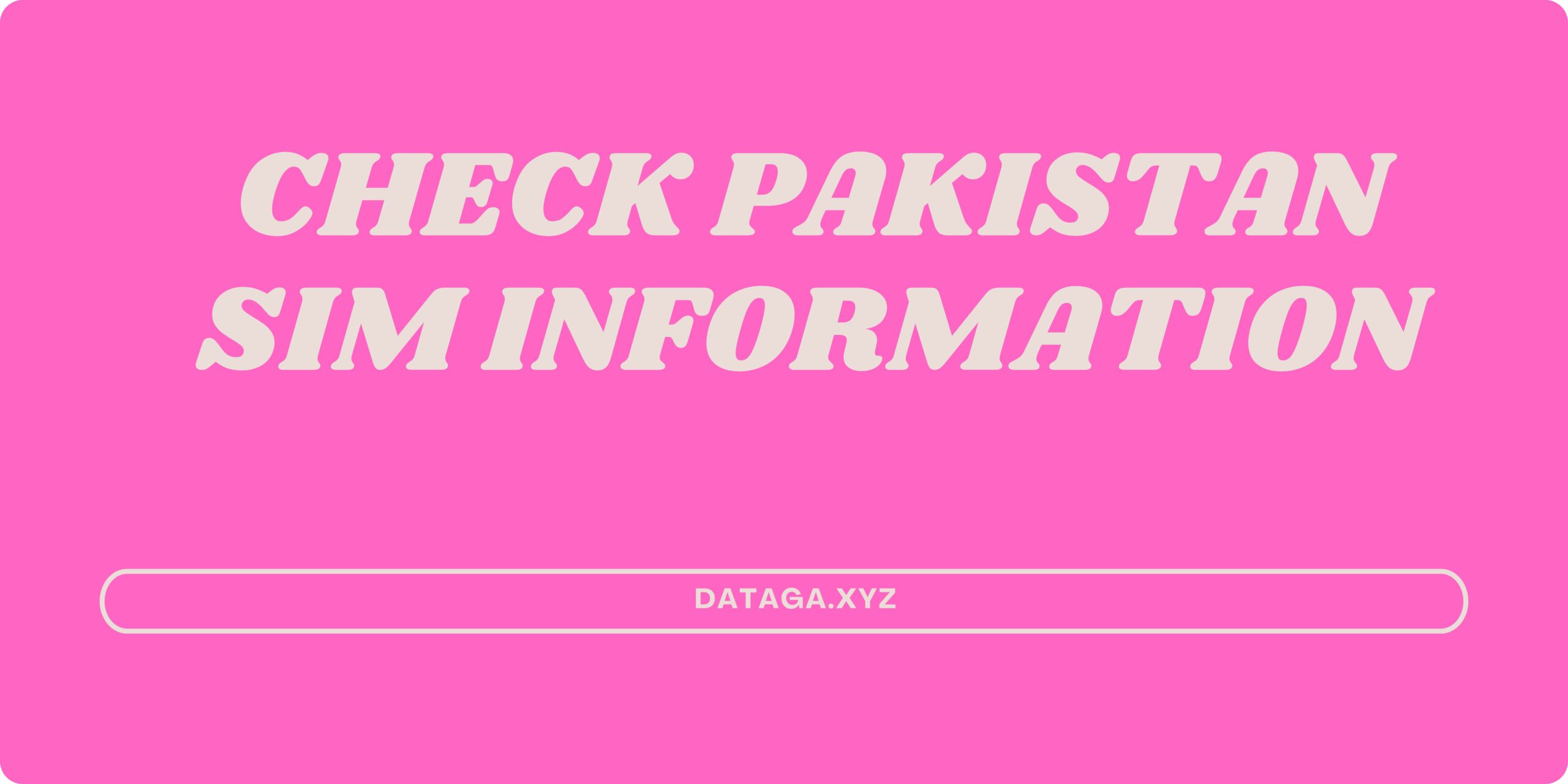 Check Pakistan SIM Information
