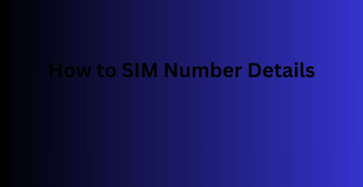 How to SIM Number Details
