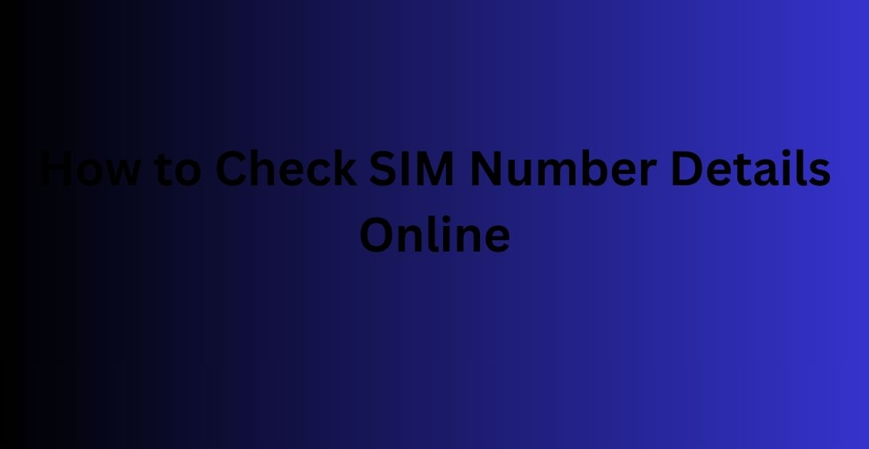 How to Check SIM Number Details Online
